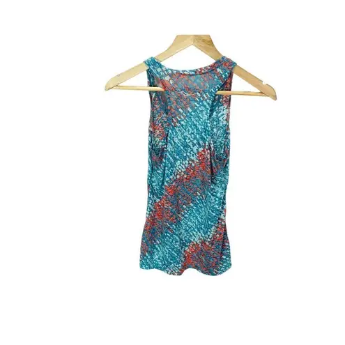 Saucony Womens Racerback Tank Size S Multicolor Blue Red Running Sleeveless