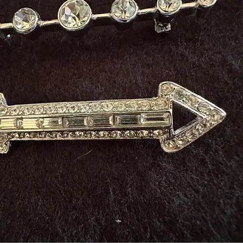Kenneth Jay Lane Art Deco bar style & multi stone brooches silver & crystals