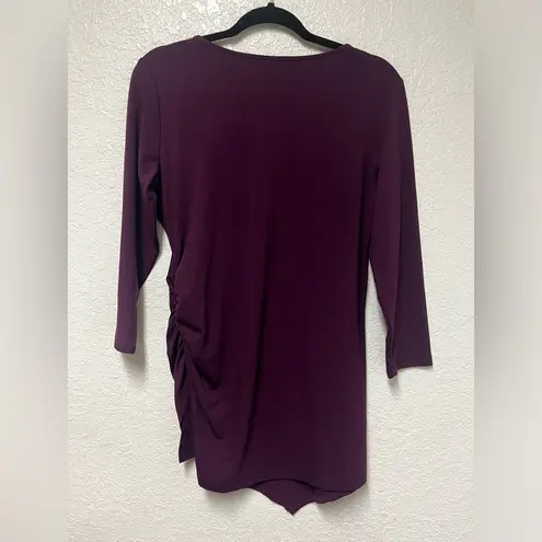 Betabrand Eggplant Purple Long Sleeve V Neck Top Size Medium