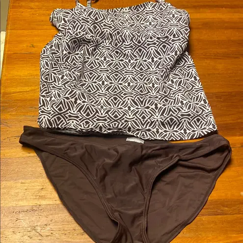 Motherhood Maternity Brown and White Bikini Set