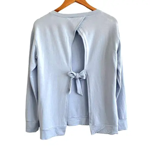 Vimmia Soothe Buttery Open Bow Tie Back Pullover Top Sweatshirt Light Blue XS