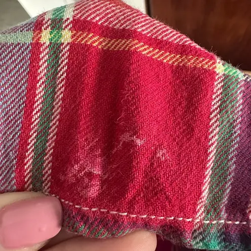 Lauren Ralph Lauren Women's Red Plaid Flannel Shirt Lauren Jeans Co Size Small