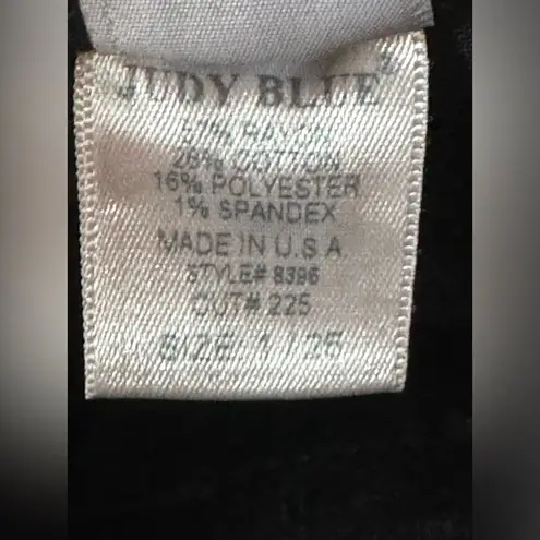 Judy Blue High Waist Raw Hem Flare Jeans Size 25 Black