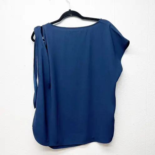 Maette Shoulder Slit Womens Top XL Elegant Polished Workwear Office Feminine Blue
