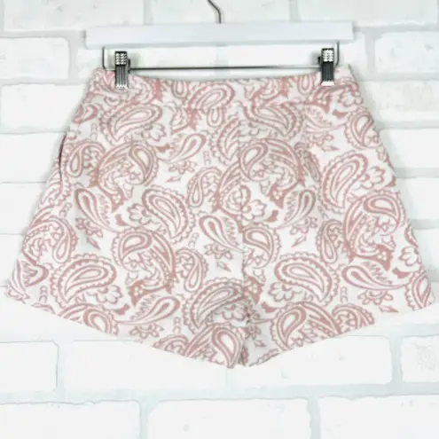 Victoria Beckham Blush Pink Paisley Brocade Shorts - Women's Size 4
