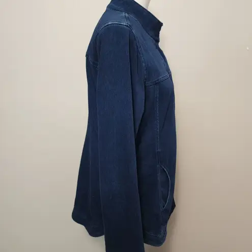 Liverpool Jeans Company Curved Hem Denim Zip Up Jacket Size Medium