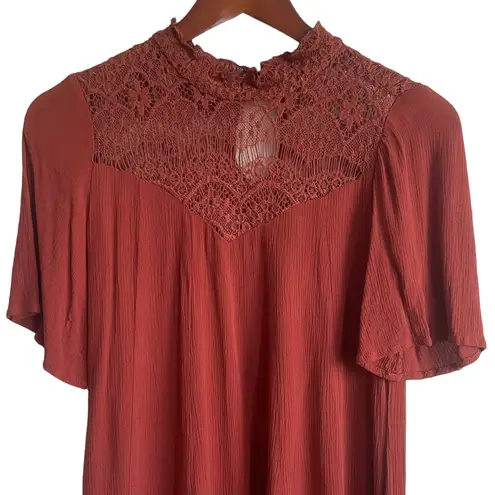 Stoosh Y2K Dress Women S High Neck Crochet Bodice Boho Cottagecore Fairy Retro