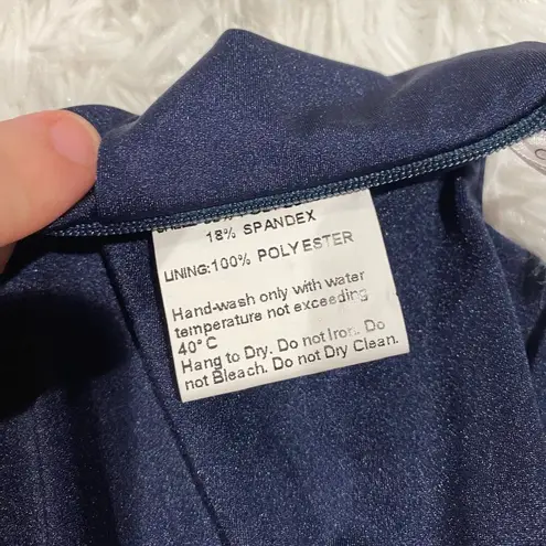 Cynthia & Sahar Luz Luxe Satin Stretch Formal Gown in Midnight Navy Size XXL