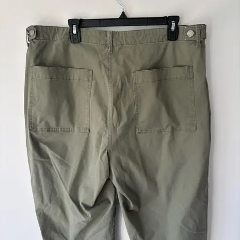 Driftwood Jeans Utility Boyfriend Crop Pant Portofino Green Floral Embroidered