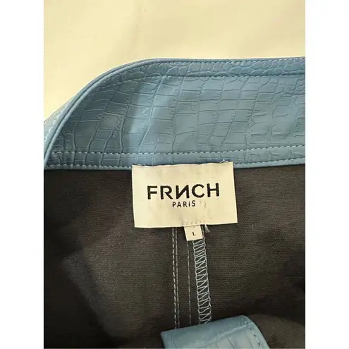 FRNCH DARY CROC EMBOSSED FAUX LEATHER SKIRT Size L