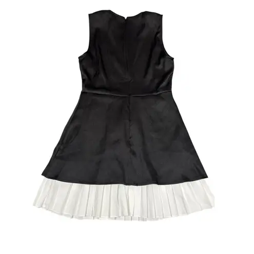 RIHOAS Black Sleeveless Dress with White Pleated Hem Size Small NWT