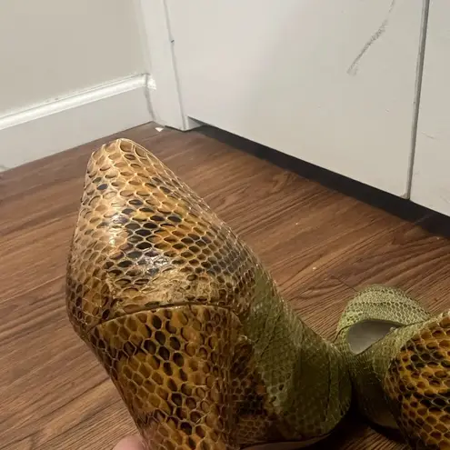 Chloé Chloe Green Two Tone Snake Pump Size 40 EU