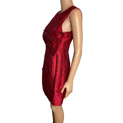 Sister Jane Tate Rose Jacquard Bow Mini Dress sz M Cherry Red NWT Size M
