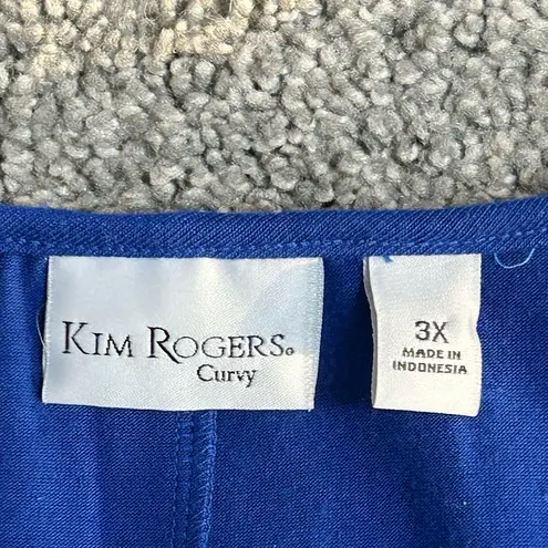 kim rogers Curvy Blue and Green Tie Dye Flowy Boho Blouse size 3X