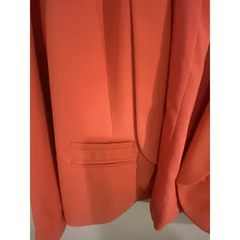 Trouvé Women’s Draped Collar Blazer Jacket Coral Open Front Structured SZ XS