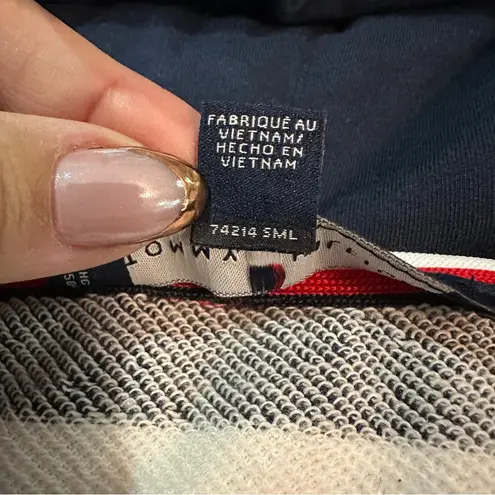 Tommy Hilfiger  Red White Blue Stripe Zip Hoodie Classic Preppy Size Medium