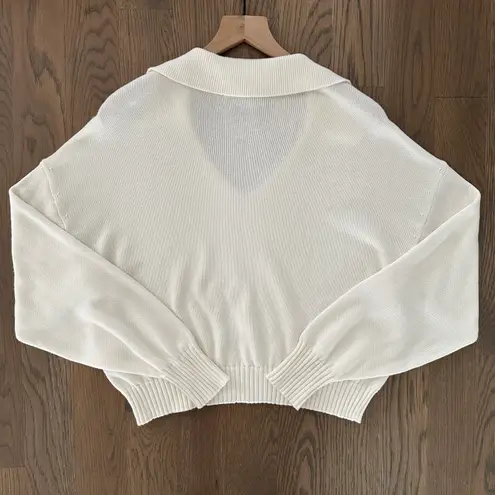 Sweaty Betty Coastal Relaxed Cotton Silk Knit Sweater in Lilywhite White Medium