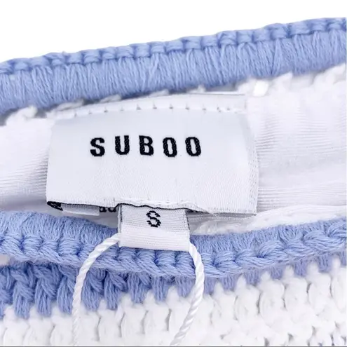 Suboo Crotched Knit Halter Bikini Set Size S/M NWT Blue