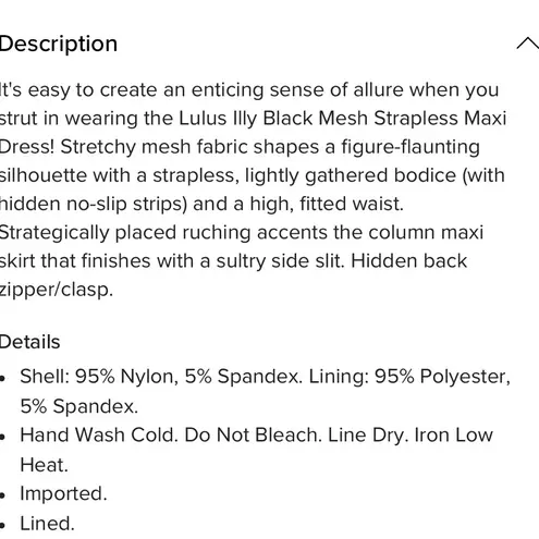 Lulu's Black Ruched Strapless Maxi Dress Size L