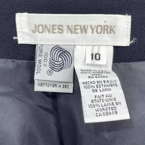 Jones New York  Black Wool Vintage 90s Knee Length Pencil Skirt