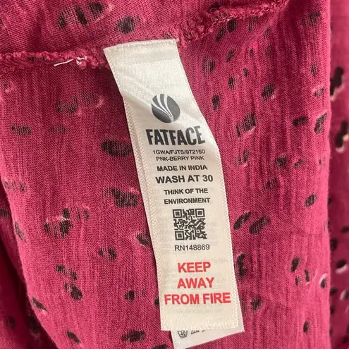 FatFace Blouse Size 14 Longline Laurie Long Sleeve Shadow Dot Tie Top Curvy