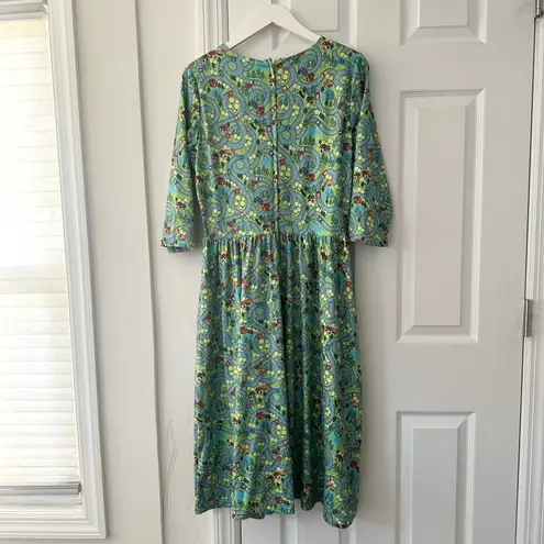 Dolly and Dotty Unique Vintage Billie Green Car Race Track Midi Flared Dress 10