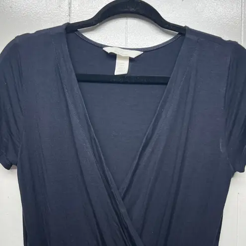 H&M  Basics Short Sleeve Cross Over Black Romper Women's Size Small Stretch - Image 3