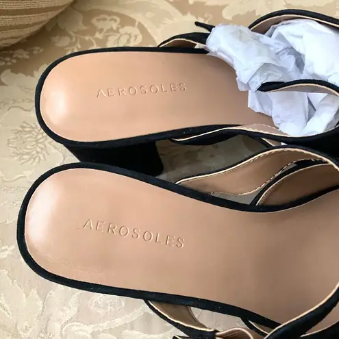 Aerosoles NEW Cosmic Suede Leather Platform Sandals in Black