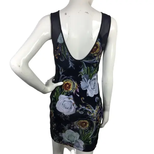 Clover Canyon Baroque Rose Velvet and Genuine Leather Dress