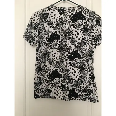 Peaches Women's Floral Print Scrub Top Nurse Medical Size Unknown Multicolor