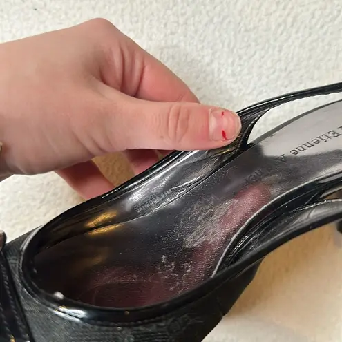 Etienne Aigner Black Kitten Heel Slingback Strap