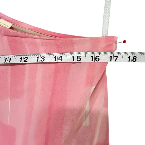 Maeve Anthropologie Avalonne Dress 4 Pink White Silk Asymmetric Whimsy Ethereal