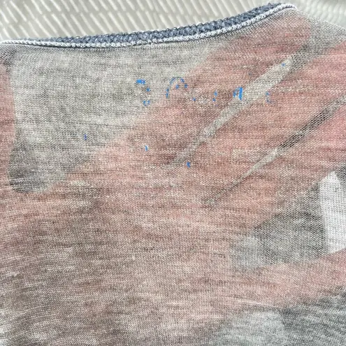 None Gray Cowgirl Tank Top Love Rodeo Sheer Red White Blue Lightweight Racerback XS