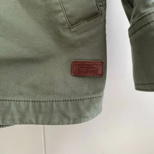 L.L.Bean Utility Jacket Women’s XL – Green Field Coat Snap Button Zip