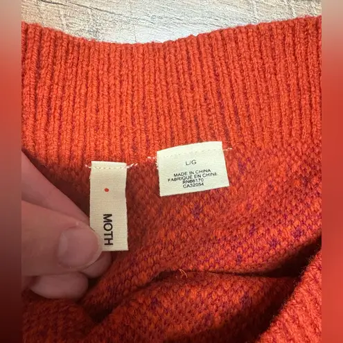 Moth Anthropologie Wool Blend Mini Skirt in Rust Orange Size Large Brown