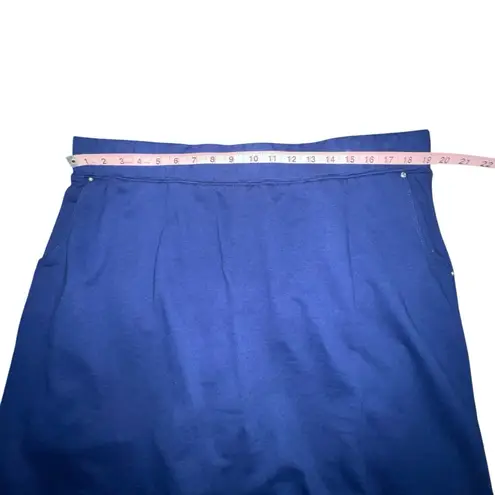 Quacker Factory Women's Navy Blue Vest & Skort Set Size XL Rhinestone Zip NWT