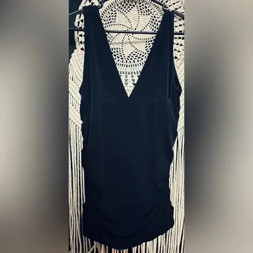 Frederick's of Hollywood Frederick’s of Hollywood Black Sequins Silky Sleeveless Dressy Tank Top