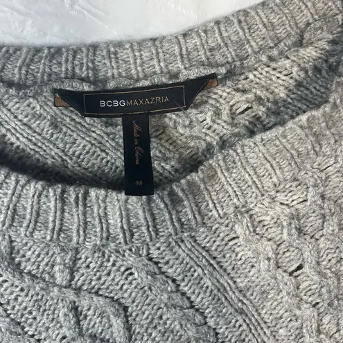 BCBGMAXAZRIA  cable knit wool blend sweater