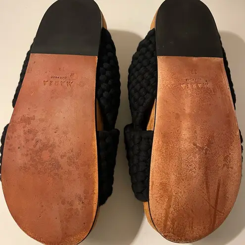 Marea Handmade in Peru Black Caramel Chunky Slide Size 38 (7.5)