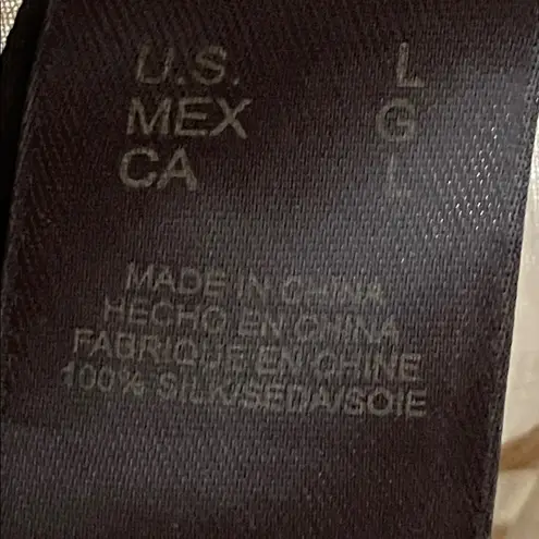 Liz Claiborne Collection Beige Floral Silk Blouse Shirt Set Womens Size Large Tan