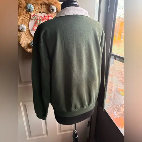 Vintage Top Stitch winter holiday owls sweatshirt, size large Green