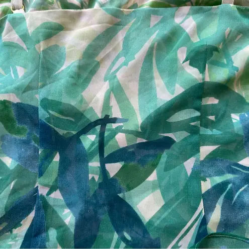CAbi  Green & Blue Leaf Print Frond Castaway Tropical Dress Women Size Medium - Image 13