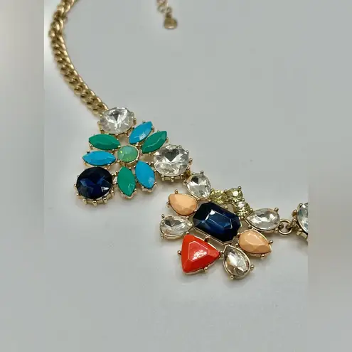 Victoria Emerson bright statement necklace - new! blue green coral gold peach