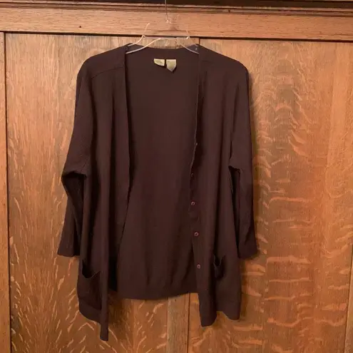 Islander lightweight crepe brown button down top XL