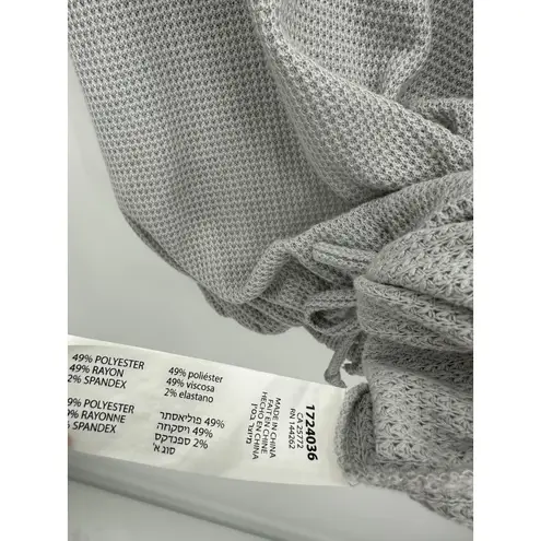 Dex Light Grey Short Sleeve Thermal Tie Front Drawstring Top Women's Size Small Gray