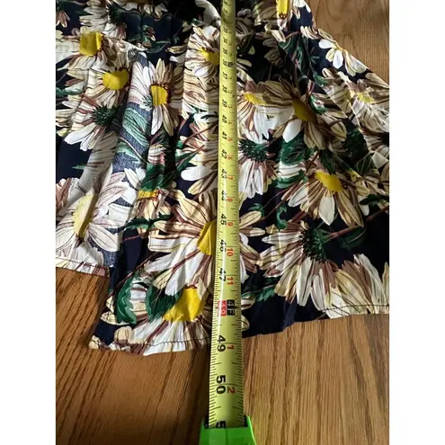 Nicole Fashion Floral Maxi Dress 3XL Black & Yellow Daisy Print Short Sleeve Size undefined