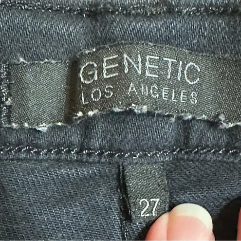 Genetic Denim Women’s Farrah Raw Hem Distressed Black Jean Shorts 27