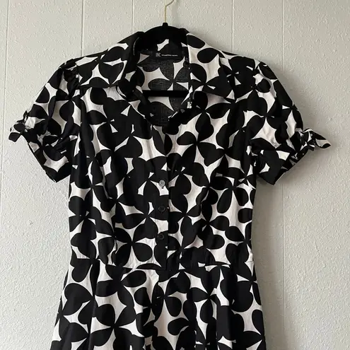 INC Y2K Floral Fit & Flare Dress Womens 6 Party Cocktail Wedding Guest Spring Black