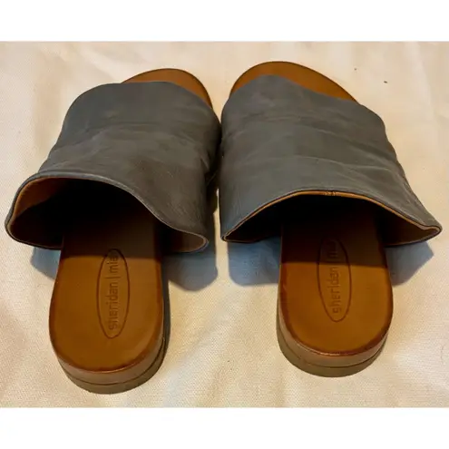 EUC Sheridan Mia Moa Slouchy Leather Thong Sandal, Grey, Sz. 6.5 (37) Gray