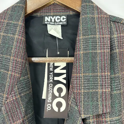 NYCC Plaid Blazer 14/16 Brown Green Oversized Academia Preppy Retro Vintage